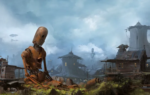 Home, The city, Robot, Stuff, Village, Rusty, Mechanics, City