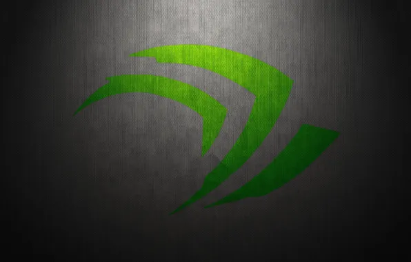 Picture green, wall, logo, Nvidia
