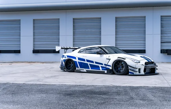 Picture GT-R, Blue, White, R35