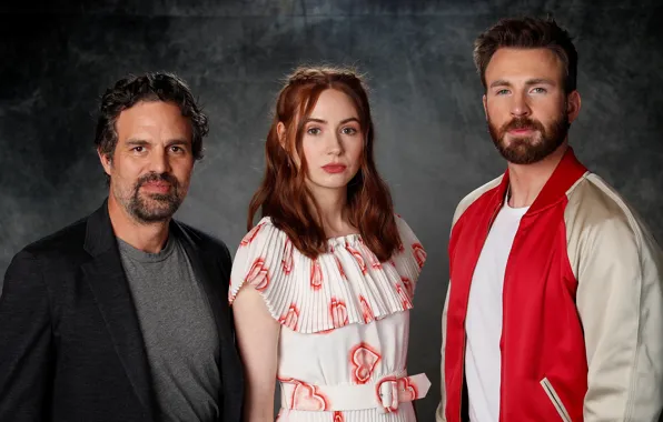 Actors, Chris Evans, Mark Ruffalo, Chris Evans, Mark Ruffalo, Karen Gillan, Karen Gillan