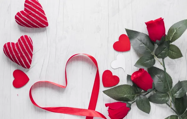 Flowers, Love, Hearts, Roses, Holiday, Valentine's day