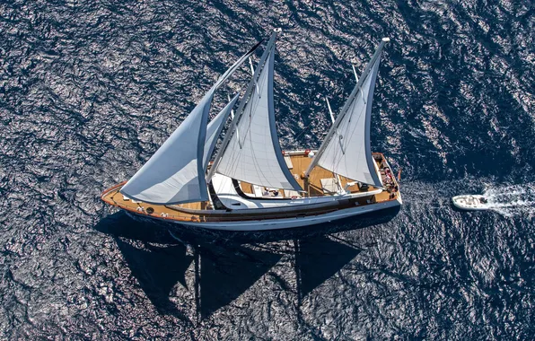Sea, the way, movement, ship, yacht, sails, swimming, the