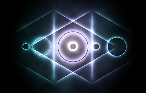 Abstraction, round, glow, triangle