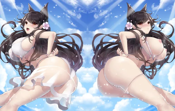 Girl, sexy, lingerie, ass, pantsu, bra, cleavage, beach