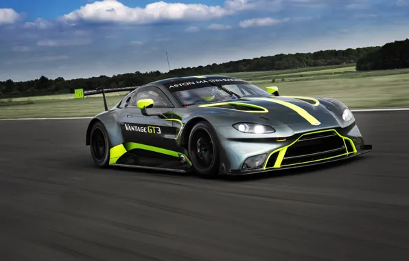 Picture Aston Martin, speed, Vantage, racing car, GT3, 2018