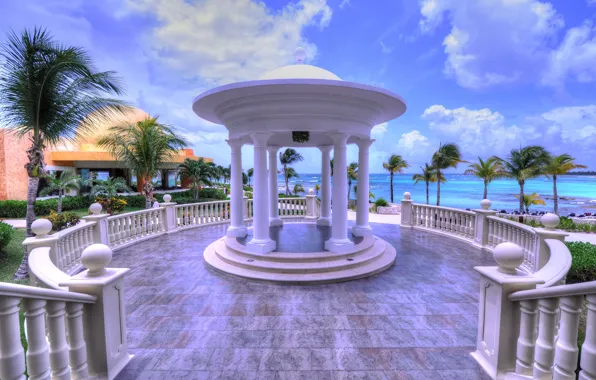 Sea, stay, Mexico, the hotel, resort, gazebo, The Riviera Maya, Barcelo Maya Palace