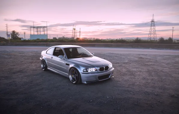 Picture bmw, silver, e46