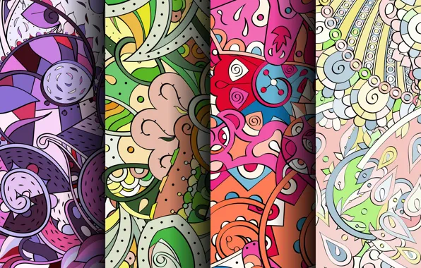 Abstraction, background, pattern, colorful, ornament, patterns, seamless, Paisley