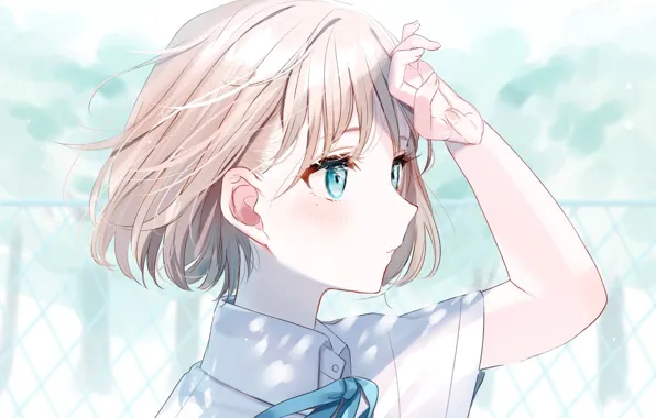 Girl, schoolgirl, looking forward