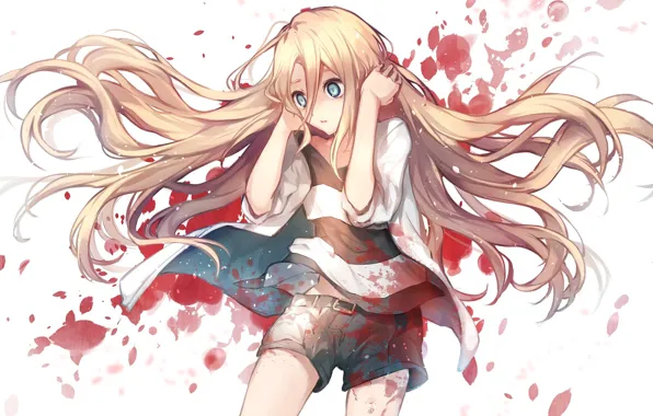 Picture girl, blood, hair, Angel bloodshed, Satsuriku no Tenshi