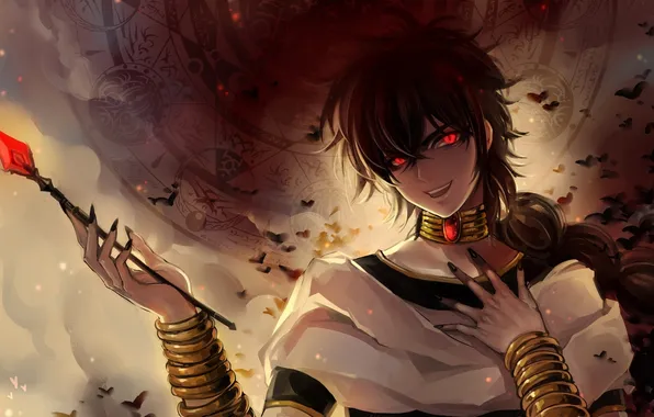 Look, smile, paint, crystals, guy, art, magi the labyrinth of magic, huazha01