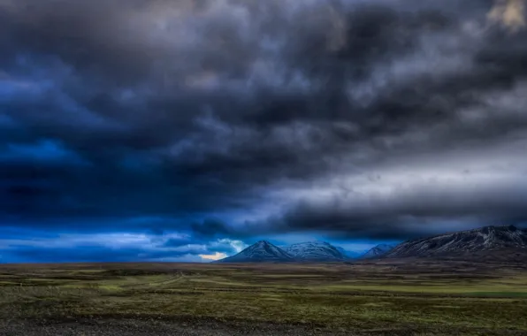 Picture the sky, mountains, clouds, valley, hdr