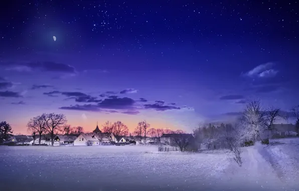 Picture cold, winter, night