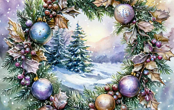 Winter, New year, Holiday