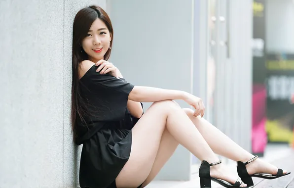 Girl, smile, legs, Asian, cutie