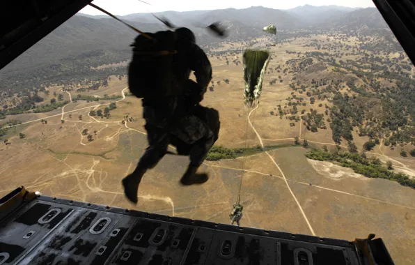 The sky, soldiers, helicopter, male, USA, USA, helicopter, soldier
