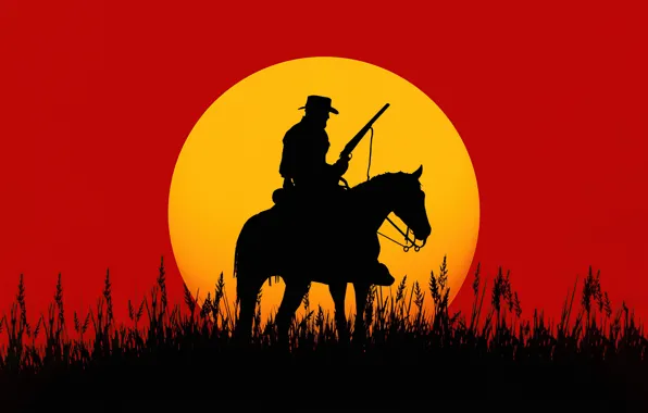 Wallpaper The Game, Game, Sunset, Sunset, Red Dead Redemption.