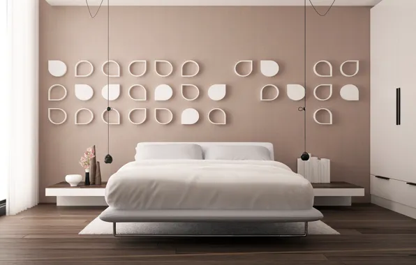 Picture design, bed, interior, bedroom