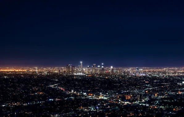 City, Blue, Landscape, Urban, Los Angeles, Downtown, Skyline, Photo