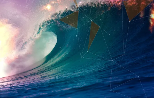 Picture sea, wave, water, abstraction, figure