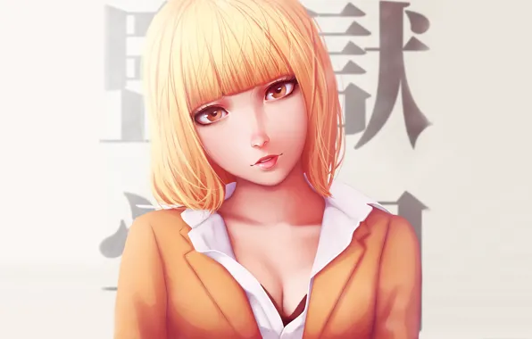 Picture girl, anime, art, Prison School, Hana Midorikawa