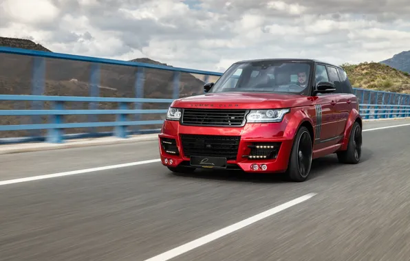 Wallpaper road, car, machine, mountains, tuning, speed, driver, red ...