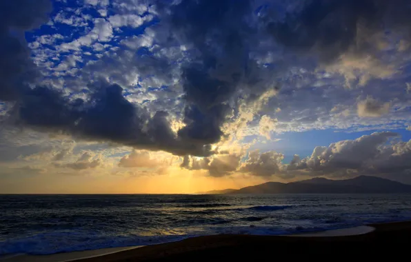 Sea, landscape, coast, France, Corsica