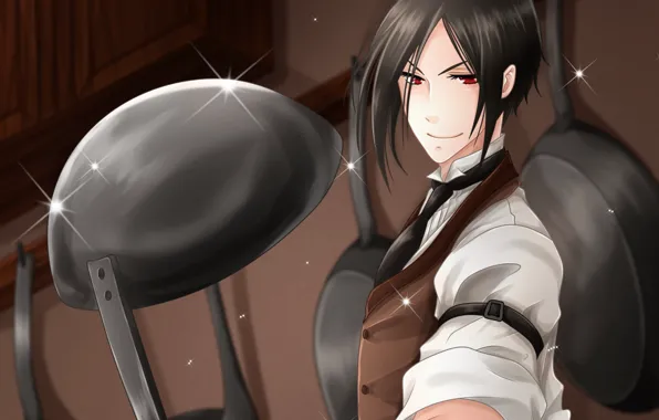 Cook, ladle, sebastian, Kuroshitsuji, Sebastian Michaelis, Dark Butler, by namisiaa