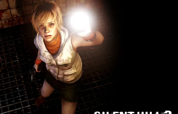 Look, girl, light, gun, the darkness, skirt, blonde, lantern