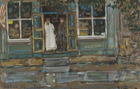 Picture, genre, Frederick Childe Hassam, Childe Hassam, Store. Finishe