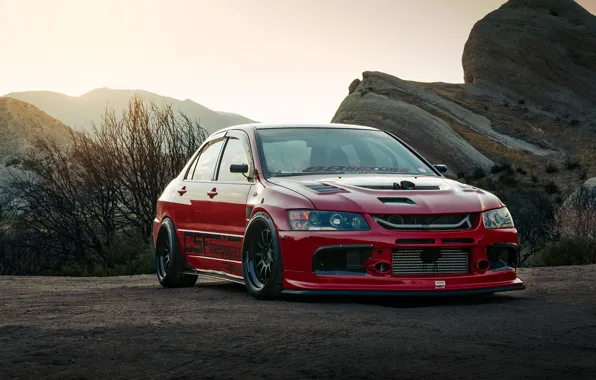 Picture Red, Mountains, Lancer evolution IX