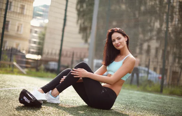 Picture girl, smile, figure, Playground, Lena