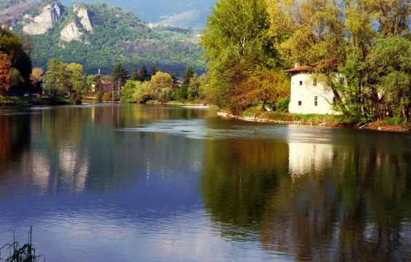 Autumn, River, Village, Fall, Autumn, River, Village