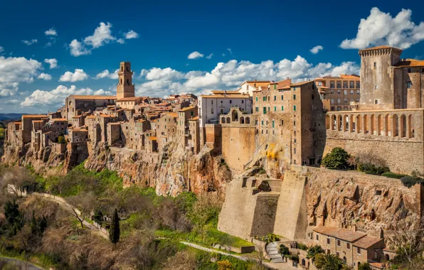 Picture home, Italy, rock, Tuscany, municipality, Pitigliano, Alexander the Silent