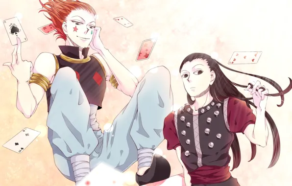 Wallpaper art, guys, killer, Hunter x Hunter, Hisoka, ILLUMI Zoldyck for  mobile and desktop, section сёнэн, resolution 2284x1840 - download