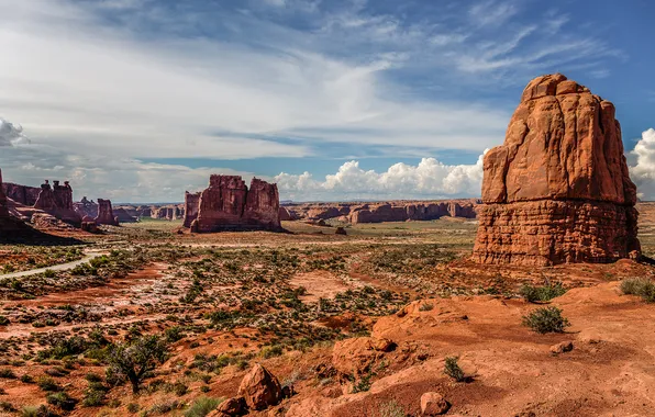 Picture rock, cloud, usa, canyon, utah, arches national park