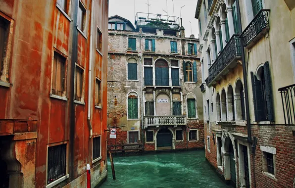 Building, home, Italy, Venice, channel, Italy, water, street