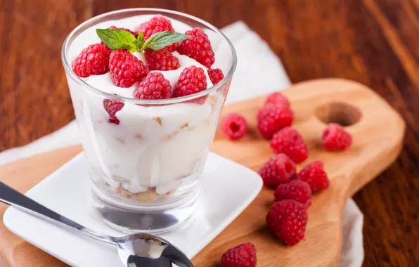 Berries, dessert, cereal, yogurt
