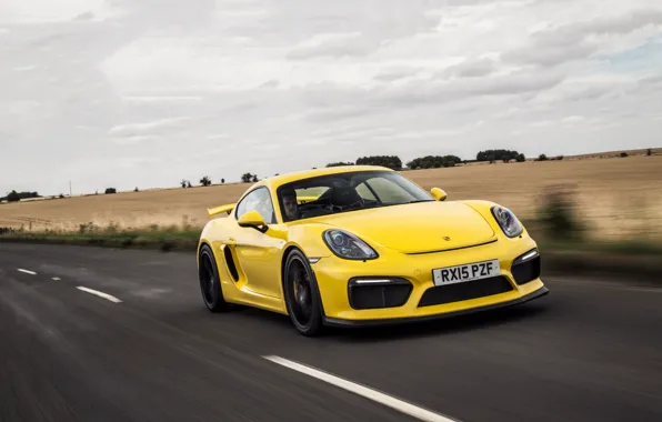 Picture yellow, Porsche, Cayman, Porsche, GT4, Caiman
