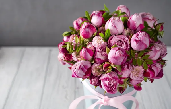 Picture drops, roses, bouquet