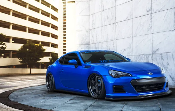 Picture coupe, Subaru, sports car, blue, front, Subaru, brz