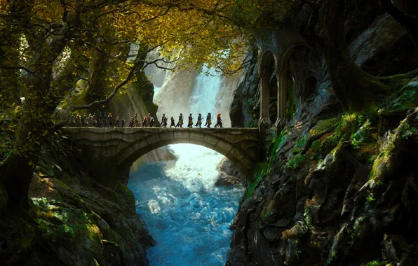 Picture forest, elves, dwarves, prisoner, squad, Legolas, The hobbit, The Hobbit, elves, Mirkwood, Murkwood, Mirkwood, Bilbo, …