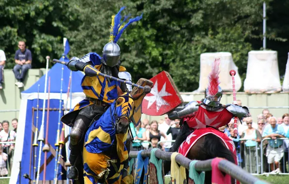 Armor, knights, historical reconstruction, Juste, tournament, competition, &ampquot;joust&ampquot;, duel with spears