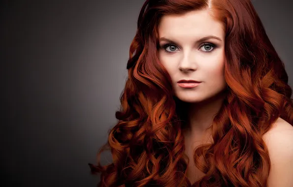 Red, curls, curls, girl. model, look. background