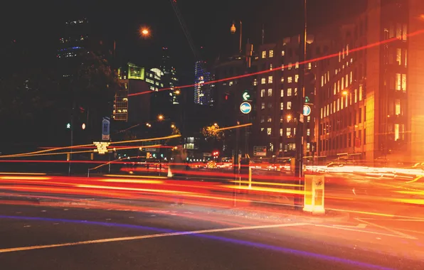 Lights, night, Central, London