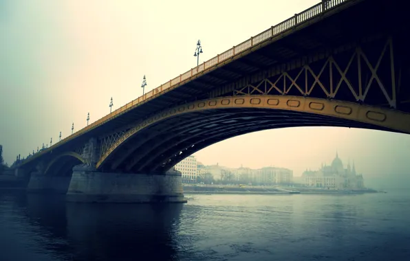 Bridge, river, Budapest