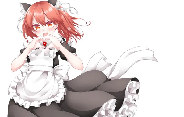 Girl, kitty, heart, ears, the maid