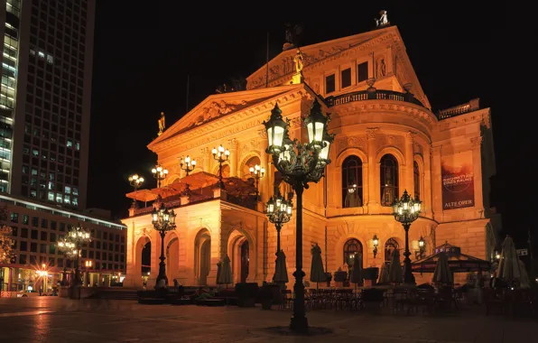 Night, lights, lights, Frankfurt, Frankfurt, Germania, alte Oper