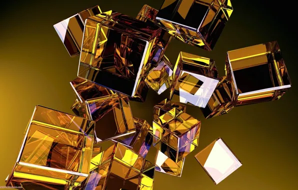 Reflection, cubes, Shine