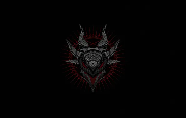 Minimalism, Black, Style, Face, The demon, Figure, Horns, Art